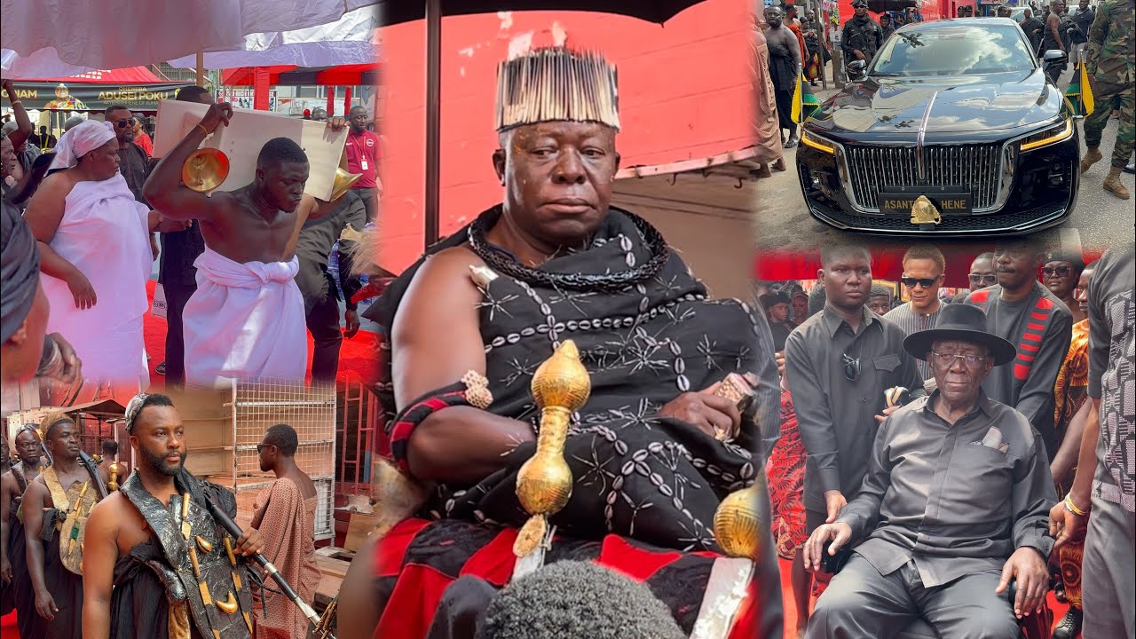 Beautiful Arrival By the Biggest King Otumfour Osei Tutu || at Oheneba Akyempimhene’s Final Bur!al🔥
