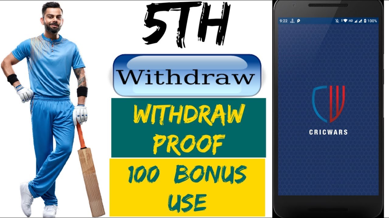New Fantasy App | Cricwars Payment proof | 100% Bonus Use Fantasy App