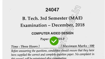 2018 Mdu BTech MAE 3rd Sem Computer Aided Design Question Paper