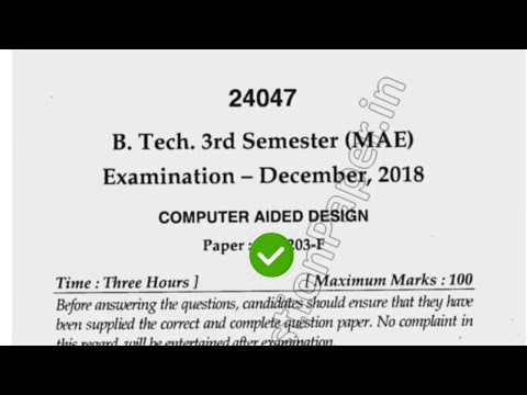 2018 Mdu BTech MAE 3rd Sem Computer Aided Design Question Paper