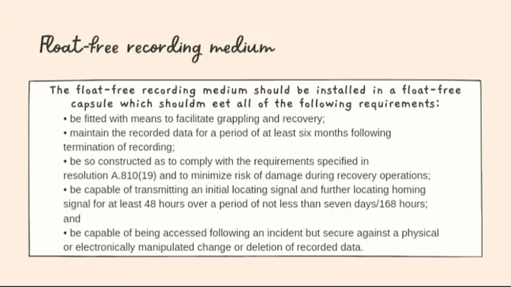 Function, Description and Function Requirements of VDR