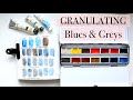 Cerulean Blue and Sepia Granulating Watercolour Mixes