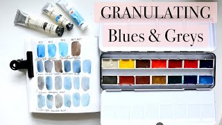Cerulean Blue and Sepia Granulating Watercolour Mixes