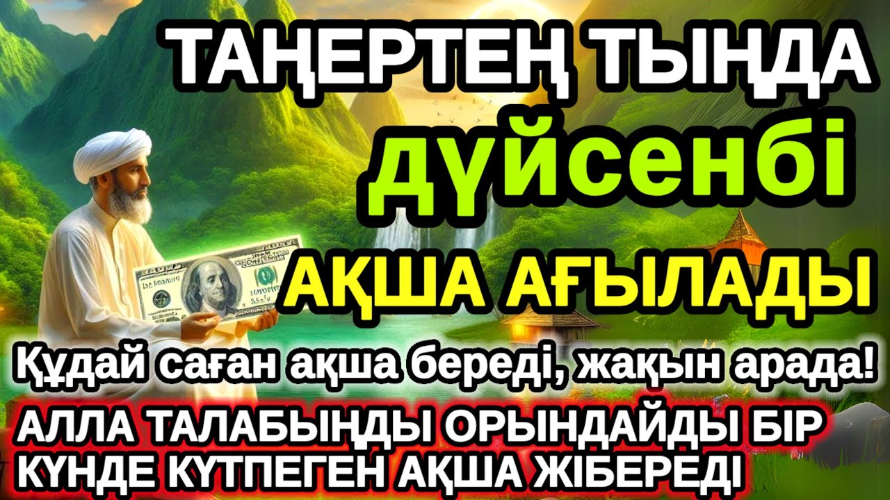 Тыңда Өте күшті дұға дүйсенбі, Алла бір күнде ойламаған ақша байлық жібереді, ризығың көбейеді