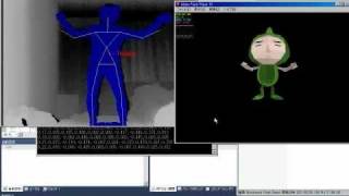 [ kinect + OpenNI + Flash ] Papervision3D skeleton tracking(2)
