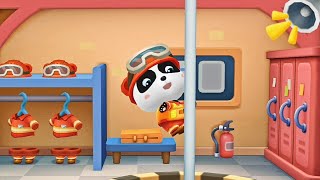 Baby Panda's School Bus Ep.7 | Fire Truck Rescue Mission In Building And Sea | Yunay Kids Games