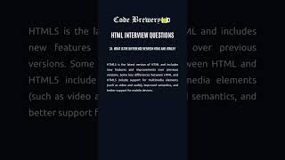 34. What is the difference between HTML and HTML5