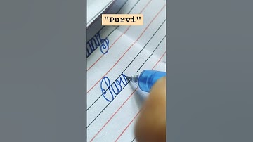 "Purvi" name in cursive handwriting #share #cursive #share #art #calligraphy #learn #names #shorts