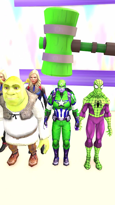 Spiderman Evolution and Supergirl shrek Batman Giant Part 3 hammer fun #spiderman #marvel #avengers