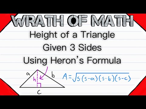 Video: How To Find The Height Of A Triangle On 3 Sides
