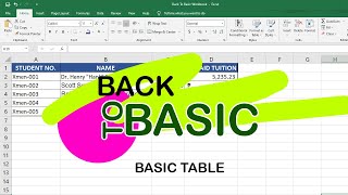 Back to Basic   Episode 2 - Creating Basic Table