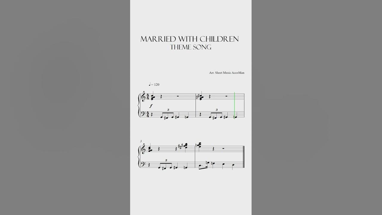 Married With Children Theme Song Sheet Music #shorts #short #shortvideo #shortsvideo #shortsfeed