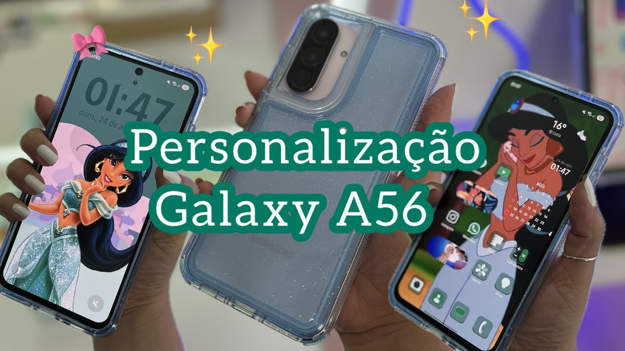 ✨ Personalização Galaxy A56 | Tema Jasmine Princesa Disney ✨ #samsung 