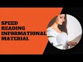 Speed Reading Informational Material