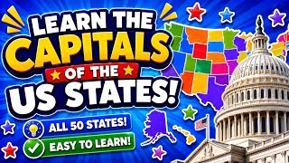 Learn All 50 U.S. States and Capitals | Flash Cards for Kids