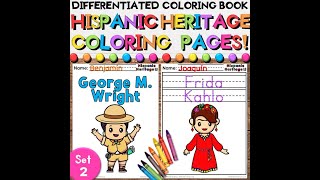 Hispanic Heritage Month Leaders Coloring Pages & Writing Activities (Set 2)