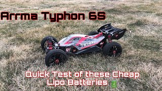 Arrma Typhon 6S - Quick Test Of These New Lipo Batterys Rcpower Batteries From Amazon