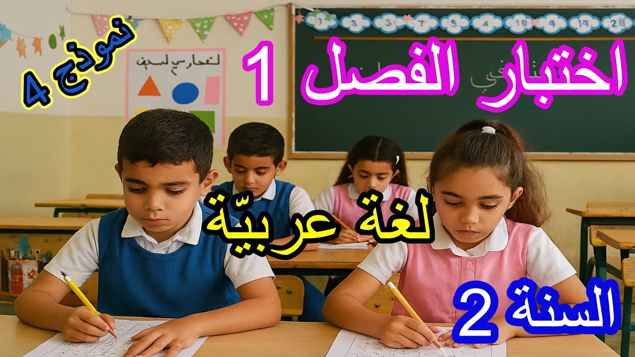 اختبار الفصل الأول في اللغة العربية للسنة الثانية ابتدائي نموذج4