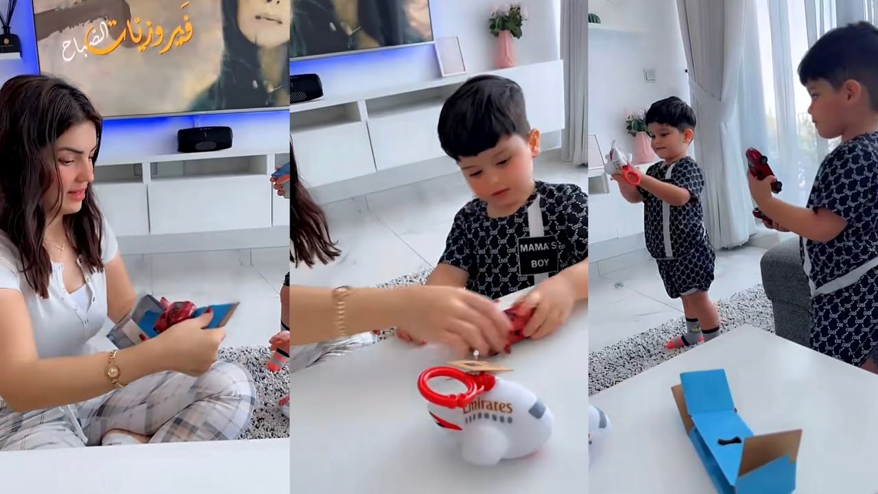 فآجأنا التوأم بعد السفر😍عصام ونور