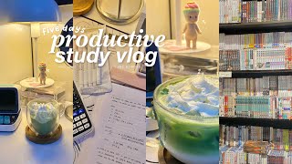 STUDY VLOG🍵| late night productive studying, hell week, realistic shs life, matcha, new keeb, etc📔