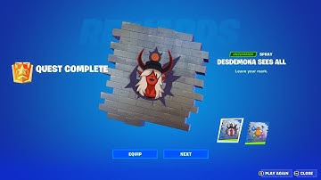 How to Unlock *FREE* "Desdemona Sees All" & "Blending In" Sprays | Fortnite Playwave Quest