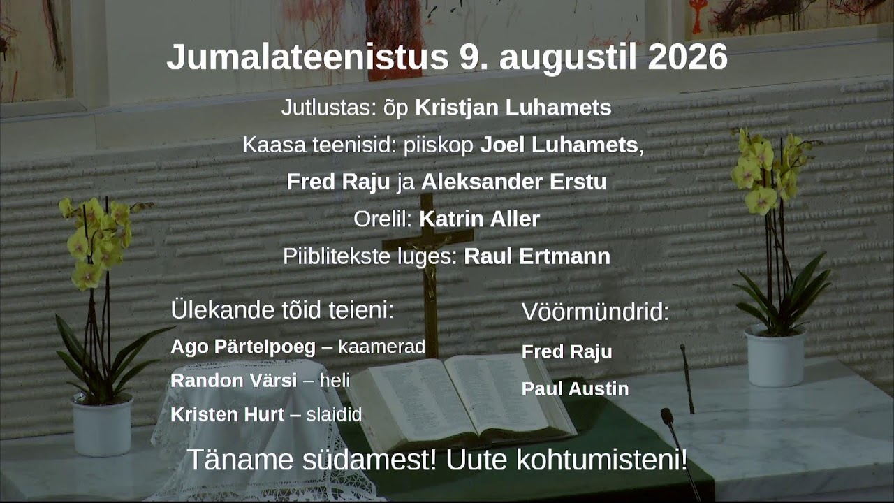 09.08.2026 Jumalateenistus