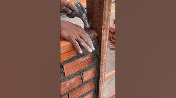 Techniques laying bricks to build a wall #building #construction #satisfying