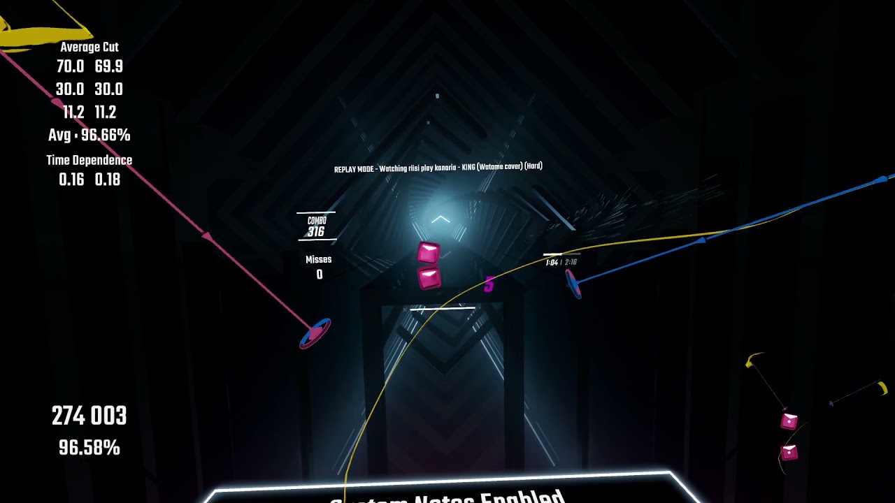 Beat Saber] kanaria - KING (Watame cover)  [Hard, by mux & Gabriel] FC