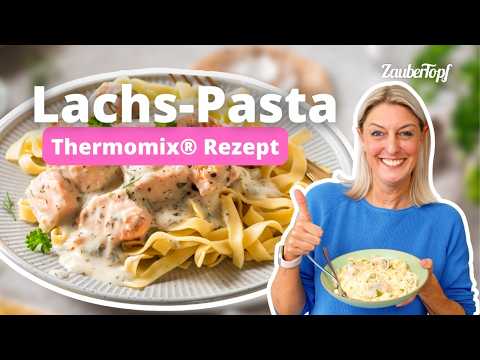 🍝🐟 Cremige Tagliatelle mit Lachs & Weißweinsoße | Thermomix® Rezept