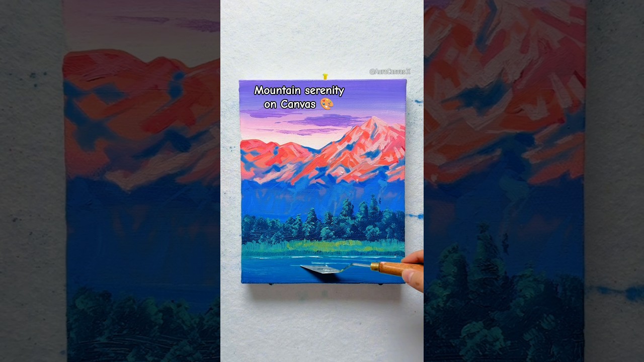 Mountain Serenity on Canvas 🎨 beautiful landscape Acrylic