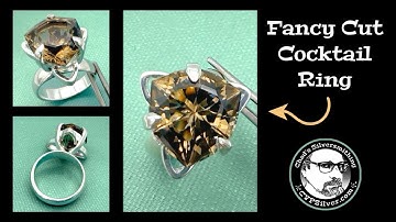 Maak een cocktailring met een sierlijke geslepen steen