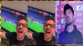 Gary Neville, The Former Manchester United Defender, Celebrates As Manu Defeats Liverpool 4-3.