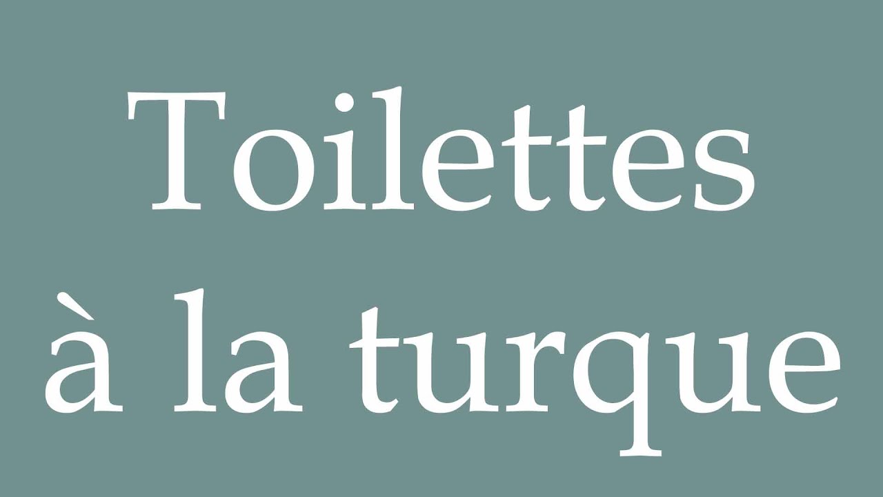 How to Pronounce ''Toilettes à la turque'' (Turkish toilet) Correctly