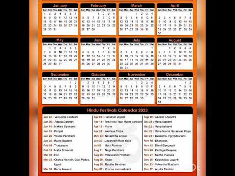 Hindu Calendar 2023 | Shorts