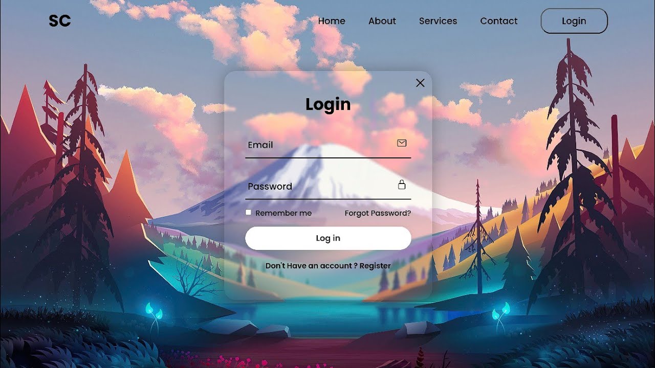 Create a LOGIN and REGISTER System for your WEBSITE using HTML, CSS and JS