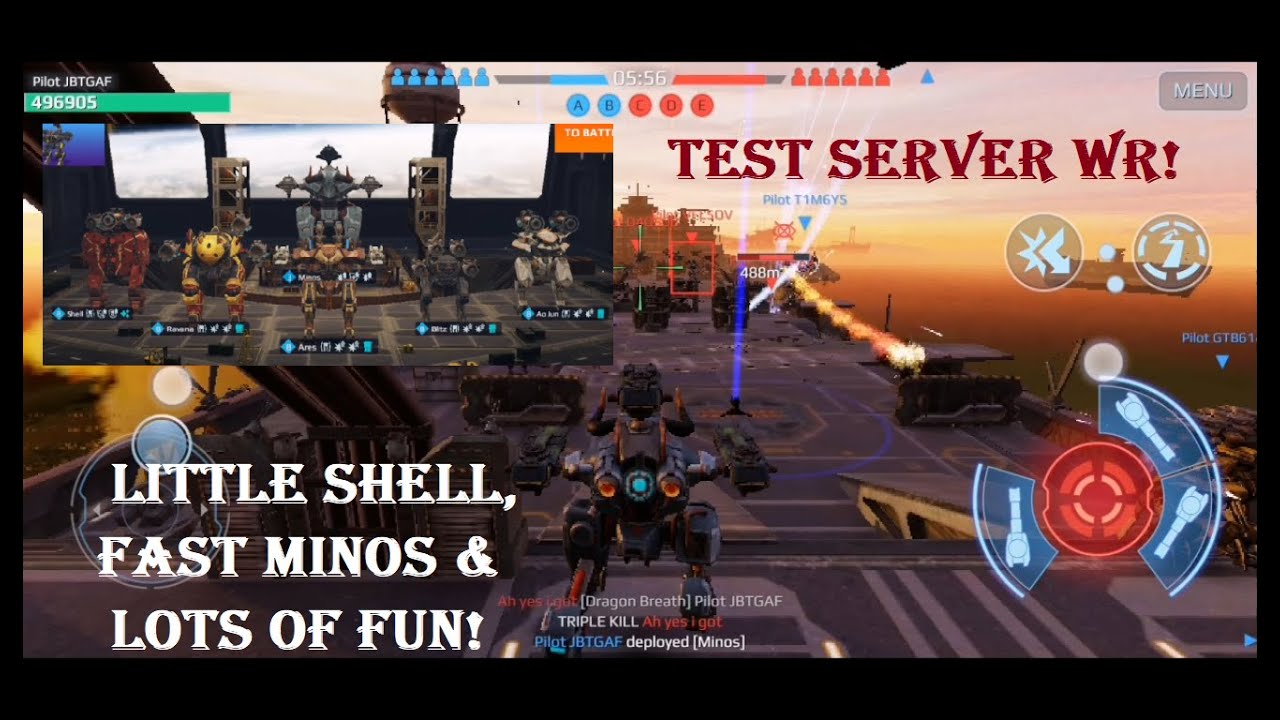 War robots – My first playing on test server – Shell, Minos and new weapons! WR Gameplay