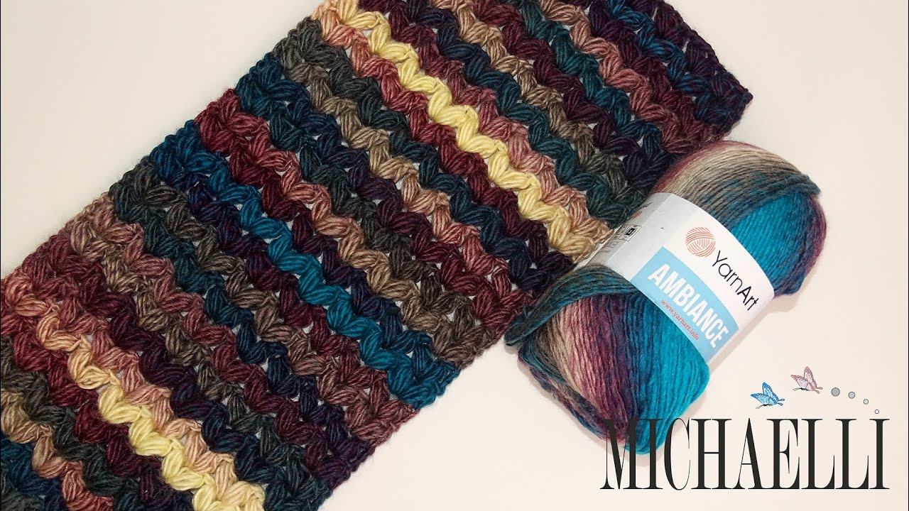 Crochet Puff V-Stitch Stitch Tutorial - only one row repeat. Crochet ...