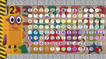 Escape from Numberblocks Two! - ALL 110 Numberblocks Survival Marble Race In Algodoo | Round 2