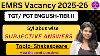 EMRS Tier 2 TGT PGT English | Subjective question answers | TGT PGT English Descriptive exam EMRS