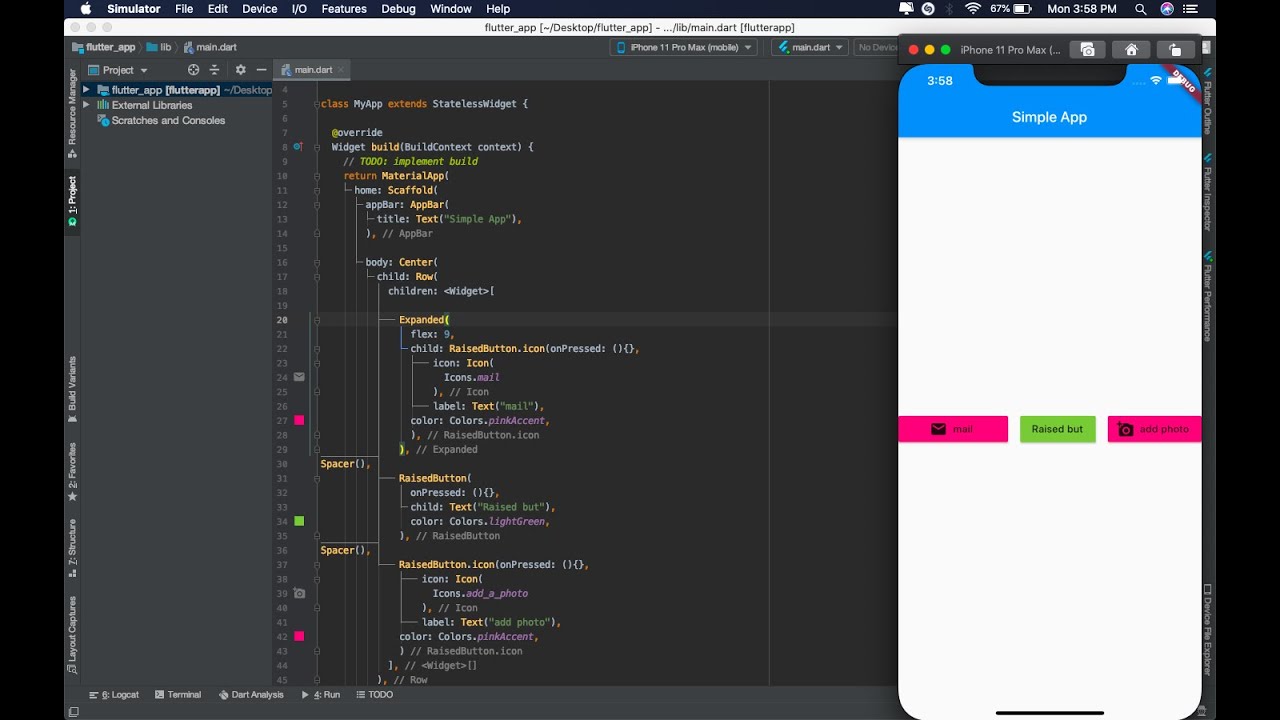 Expanded Widget and Spacer in Flutter