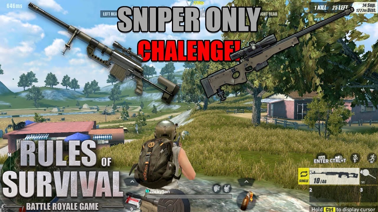 Sniper Only Challenge - Rules Of Survival INSANE CHALLENGE