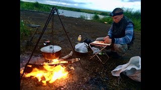 Ч.2 Сазан и крупный карась |  УХА, ШАШЛЫК | Рыбалка с НОЧЁВКОЙ на реке Чулым