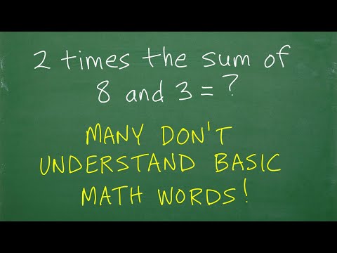 2 times the sum of 8 and 3 =? Many don’t know BASIC Math Words!