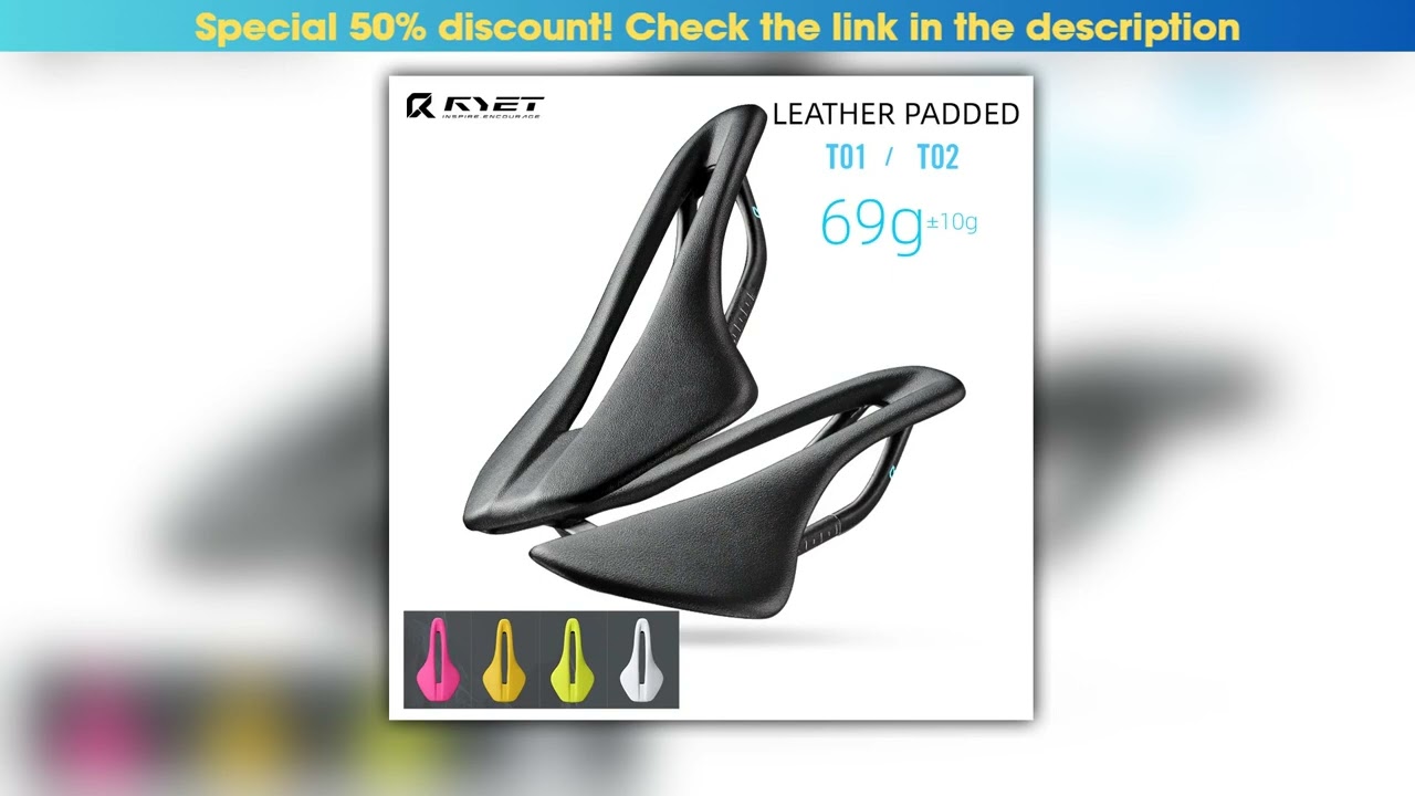 2025 RYET Ultralight Full Carbon Bike Saddle Leather OVAL 7x9MM Bike Seat Cushion Comfort
