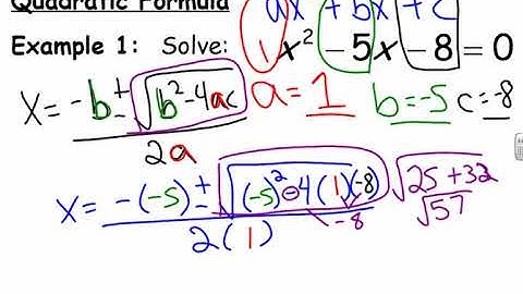 Algebra 1 Unit 7 Lesson 5 More Quadratic Formula