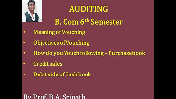 Auditing Part 5 for B.Com, M.Com/CA/CS by Srinath Sir