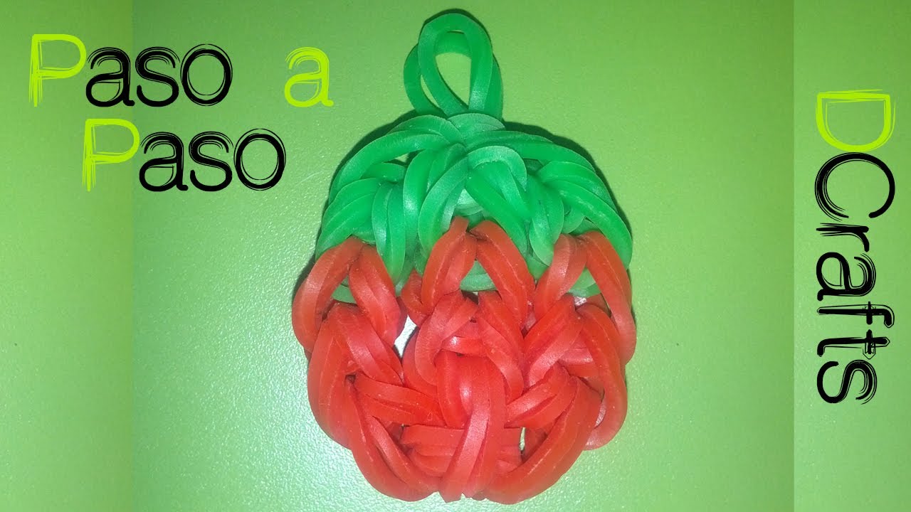 COMO HACER FRESA CON GOMITAS SIN TELAR SOLO CON GANCHITO