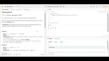 2486  Append Characters to String to Make Subsequence