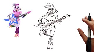 Como DESENHAR a GLAMROCK CHICA - Como DIBUJAR a GLAMROCK CHICA - How to  DRAW GLAMROCK CHICA - FNAF 