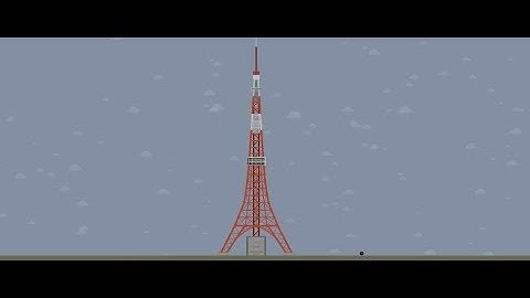 Tokyo Tower collapse Algodoo animation